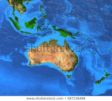 Сток-фото: World Map Of Australasia Region Australia Oceania Indonesia Polynesia Pacific Ocean Geochart