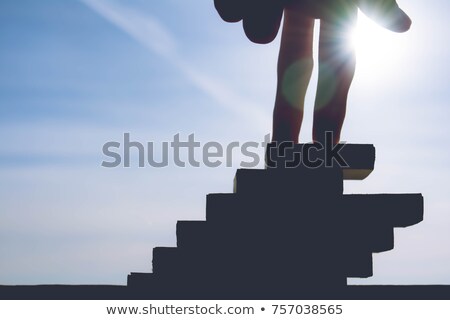 Stockfoto: Success And Idea Businessman Standing On Top