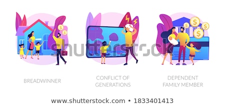 Stockfoto: Traditional Gender And Social Roles Abstract Concept Vector Illustrations