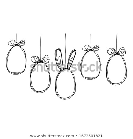 Stockfoto: Contour Hearts Hanging On Pastel Background