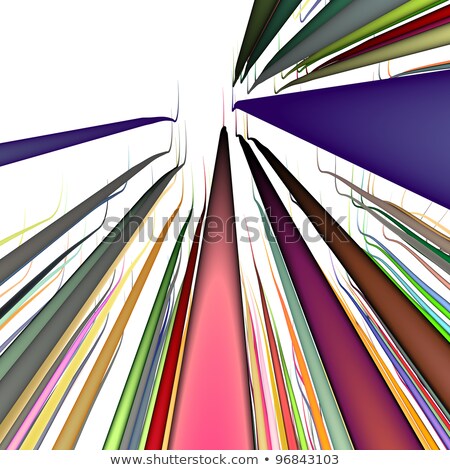 ストックフォト: 3d Multiple Wavy Wire Lines In Bright Colors On White