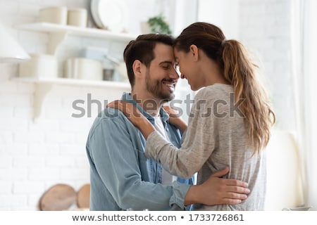 Сток-фото: Couple Hugging At Home