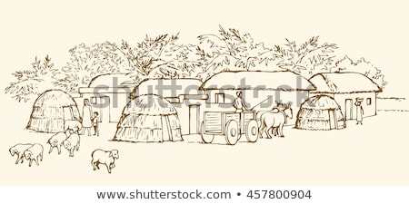 Imagine de stoc: Donkey In African Village