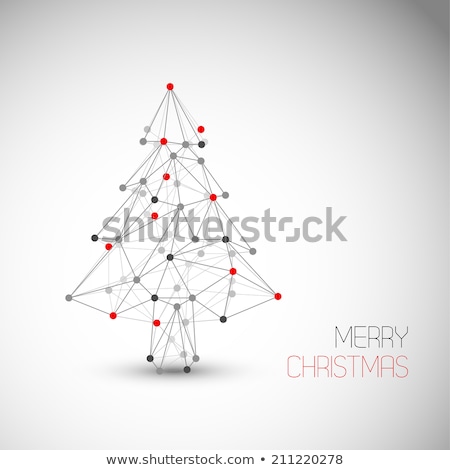 Zdjęcia stock: Abstract Christmas Tree Made From Light Lines And Dots