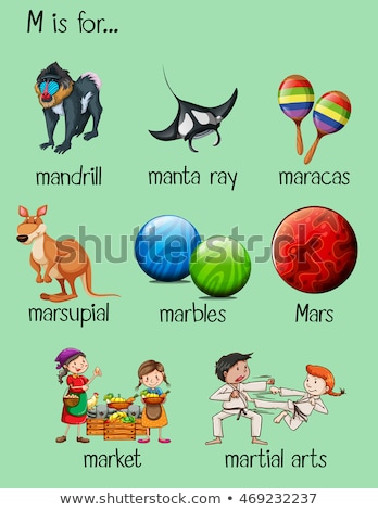 Foto d'archivio: Flashcard Alphabet M Is For Market