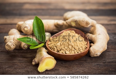 Foto stock: Sliced Ginger Root