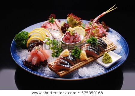 ストックフォト: Yellowtail And Salmon Sashimi Closeup