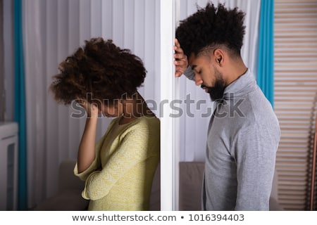 ストックフォト: Depressed Couple Standing Back To Back