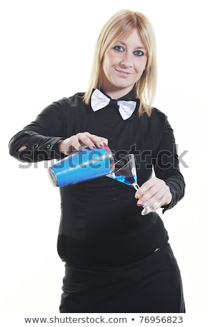 Bartender feminino isolado no branco Foto stock © dotshock