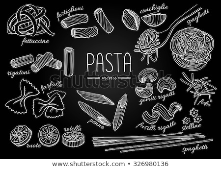 Сток-фото: Black Chalkboard With Italian Pasta