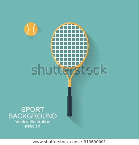 Foto stock: Tennis Racquet With Long Shadow