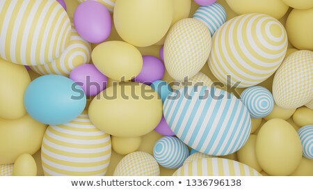 Foto d'archivio: Happy Easter Illustration With Colorful Flower And Painted Egg On Shiny Yellow Background Vector In