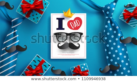 Foto stock: Blue Suit Glasses Mantext Box