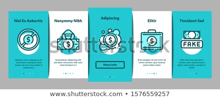 Foto stock: Fake Money Onboarding Elements Icons Set Vector