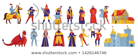 Foto stock: Vector Knight Armor Icons Set 2