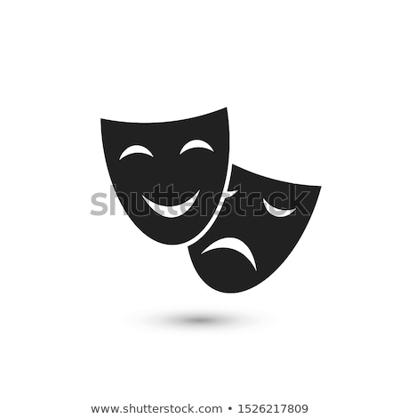 Stok fotoğraf: Sad Drama Mask Silhouette Simple Icon
