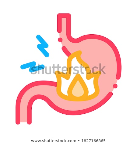 Foto d'archivio: Severe Heartburn Stomach Pain Icon Vector Outline Illustration