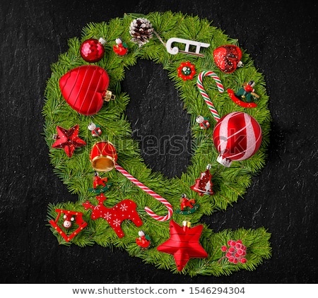 Q Letter Made Of Christmas Tree Branches Zdjęcia stock © grafvision
