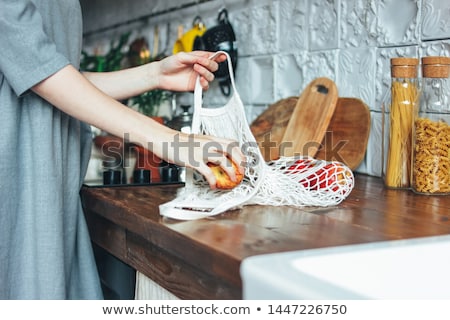 Stockfoto: Warte · herbruikbare · boodschappentas