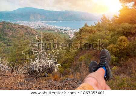 Stok fotoğraf: Resting Sailboats At Dusk