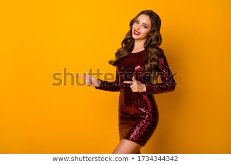 Foto stock: Girl In Red Dress