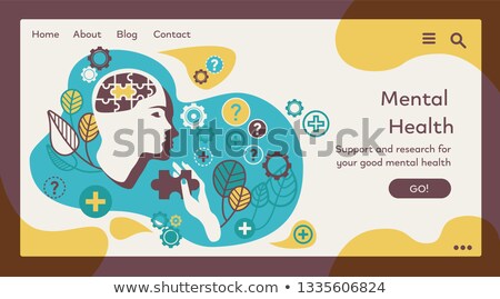 Foto d'archivio: Depression Stress Icons Set - Mental Health Concept