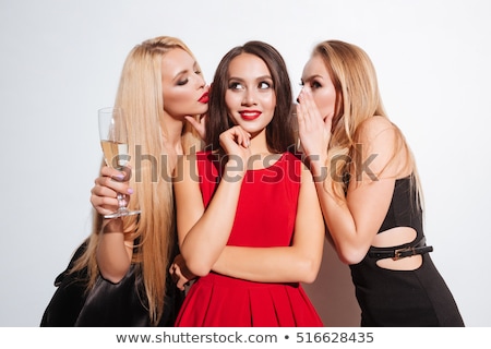 ストックフォト: Woman Kissing Glass Of Champagne