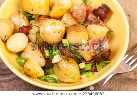 Stock fotó: New Potatoes And Bacon