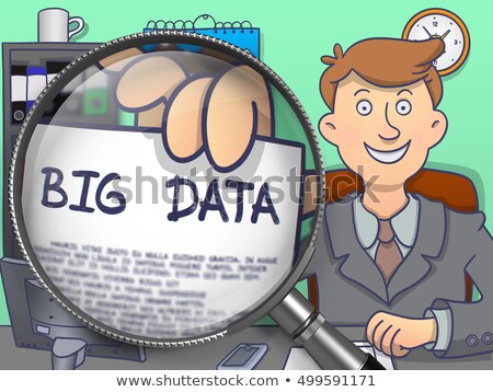 Zdjęcia stock: Big Data Through Magnifying Glass Doodle Style