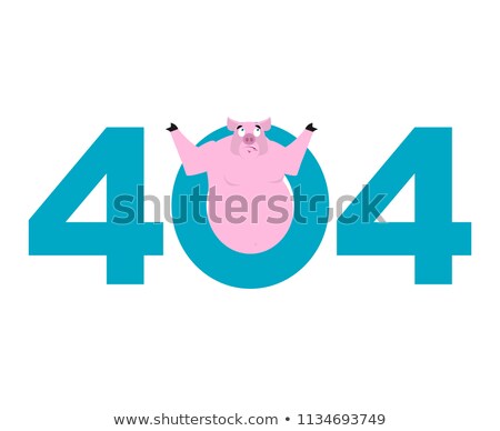 Stock foto: Error 404 Pig Surprise Page Not Found Template For Web Site P