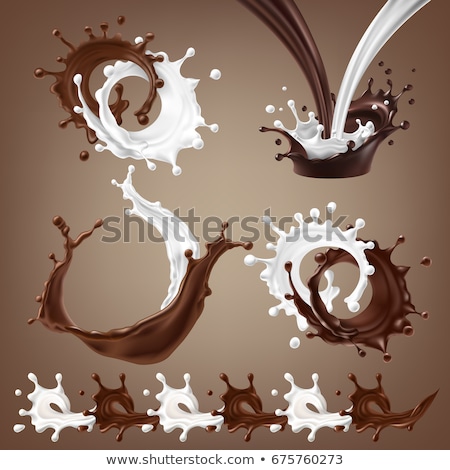 Stock fotó: Milk Chocolate Splash Vector Motion Fluid Splashing Ingredient Natural Beverage 3d Realistic Ill