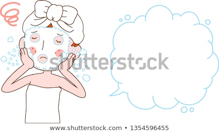 Stock photo: Illustration Of A Cute Woman With Rough Skin As After Bathing Ou