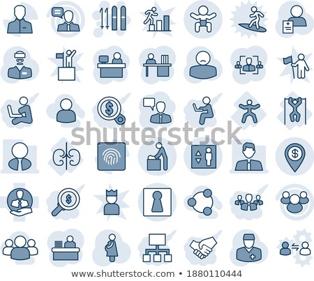Stok fotoğraf: Kidneys Icon With Shade On Blue Background