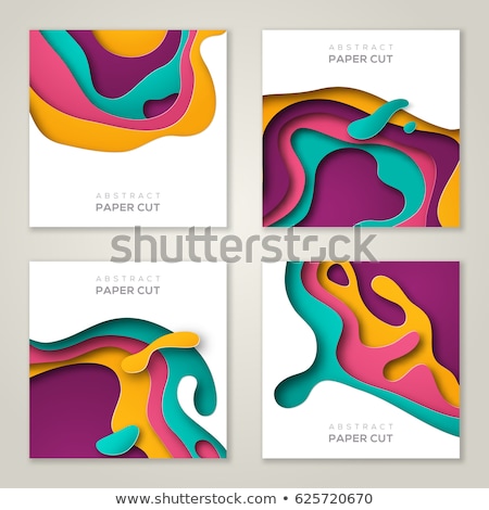 Stock fotó: Colorful Paper Cut Out Square 3d