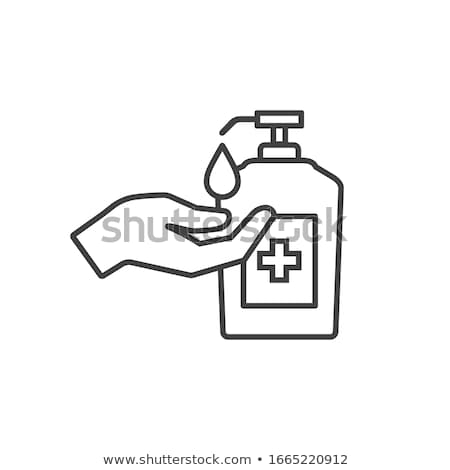 ストックフォト: Bottle Of Antibacterial Liquid Soap And Hand Sanitizer On Beige Background Hygiene Product And Heal