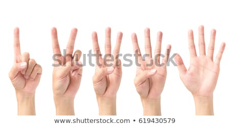 [[stock_photo]]: Counting Woman Hands 1 To 5 Isolated On White Background
