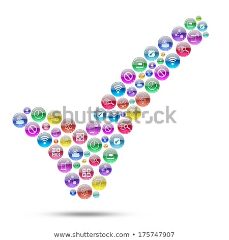 Silhouette Icon Checkmark Consisting Of Apps Icons [[stock_photo]] © cherezoff