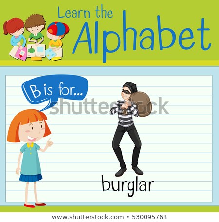 Stockfoto: Flashcard Letter B Is For Burglar