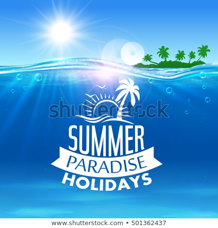 Stock foto: Vector Illustration On A Summer Holiday Theme With Paradise Isla