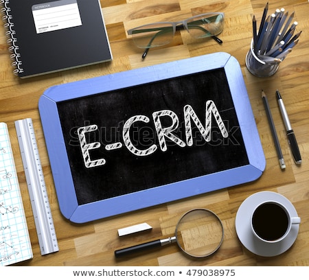 Foto stock: Small Chalkboard With E Crm Concept 3d Render