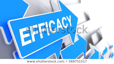 Foto stock: Efficiency - Message On The Blue Pointer 3d