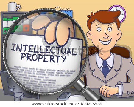 Stock foto: Intellectual Property Through Lens Doodle Concept