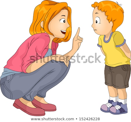 Stock photo: Kid Boy Mom Talk Discipline