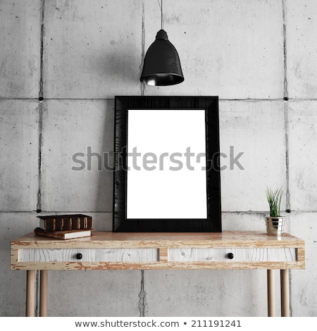 Stock fotó: Wooden Picture Frame On A Fireplace