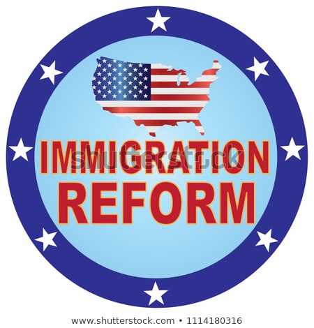 Stock photo: Immigration Reform Usa Map Button Illustration