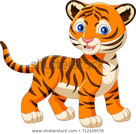 [[stock_photo]]: Cartoon Tiger Smiling