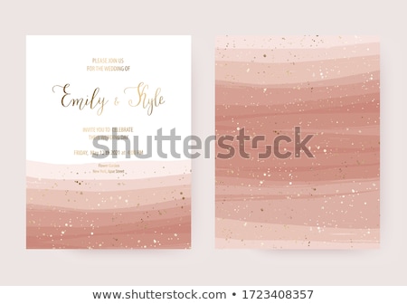 Foto stock: Gold Brush Strokes Save The Date Card Template