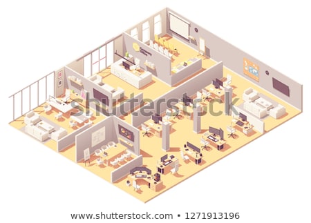 Vector Isometric Office Presentation Room Interior Сток-фото © tele52