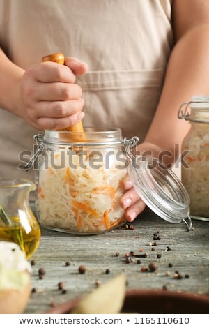 Stock fotó: Homemade Sauerkraut Or Pickled Cabbage