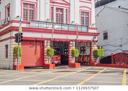 ストックフォト: Fire Station And Fire Truck In Malaysia Penang Island